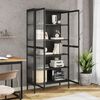 vidaXL Buffet haut noir 85x40x180 cm verre et acier