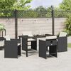 vidaXL Ensemble de salle &agrave; manger pour jardin 5 pcs Noir polyrotin