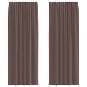 vidaXL Rideaux en voile avec passants 2 pcs marron