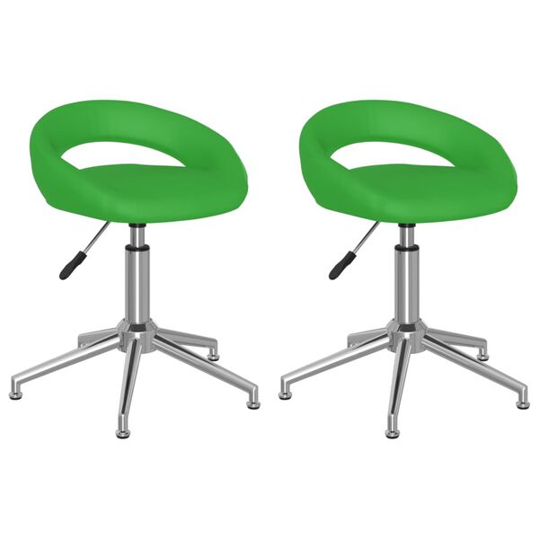 vidaXL Chaises &agrave; manger pivotantes lot de 2 vert similicuir