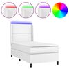 vidaXL Sommier &agrave; lattes de lit matelas LED Blanc 100x200 cm Similicuir