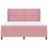 vidaXL Lit &agrave; ressorts avec matelas Rose 200 x 180 cm Polyester