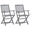 vidaXL Chaises pliables d'extérieur lot de 2 Bois d'acacia solide
