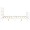 vidaXL Cadre de lit sans matelas blanc 140x190 cm bois massif