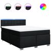 vidaXL Sommier &agrave; lattes de lit avec matelas Noir 140x190 cm Tissu