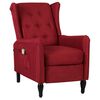 vidaXL Fauteuil de massage inclinable Rouge bordeaux Tissu