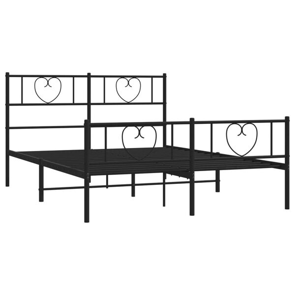 vidaXL Cadre de lit m&eacute;tal sans matelas avec pied de lit noir 120x200cm