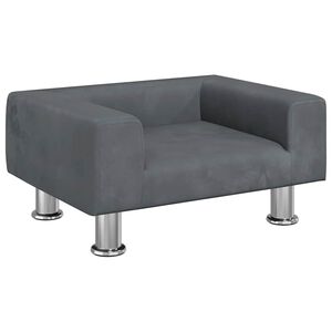 vidaXL Canap&eacute; pour enfants gris fonc&eacute; 50x40x26,5 cm velours