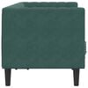 vidaXL Canapé Chesterfield avec traversins 2 places vert foncé velours