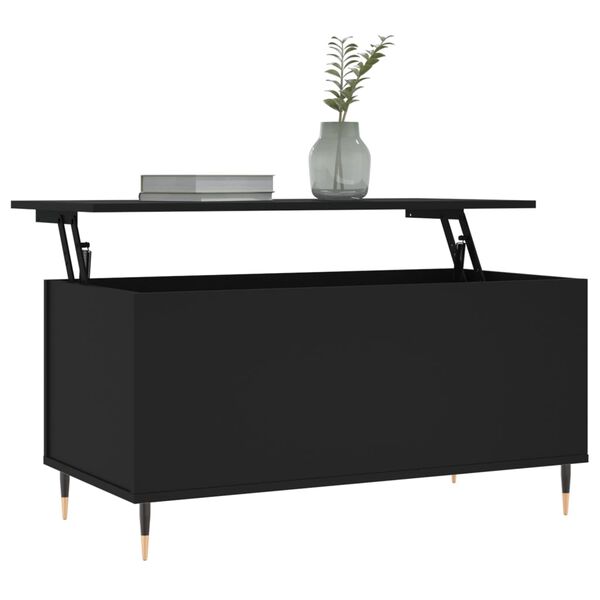 vidaXL Table basse Noir 90x44,5x45 cm Bois d'ing&eacute;nierie