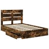 vidaXL Lit de Rangement Ch&ecirc;ne fum&eacute; 120 x 190 cm Bois d'ing&eacute;nierie