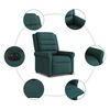vidaXL Fauteuil inclinable &eacute;lectrique vert fonc&eacute; tissu