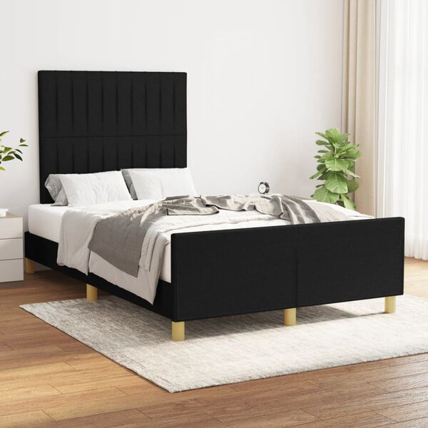 vidaXL Cadre de lit sans matelas noir 120x200 cm tissu