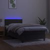 vidaXL Sommier &agrave; lattes de lit et matelas et LED Gris fonc&eacute; 90x200cm