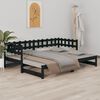 vidaXL Lit coulissant sans matelas noir 2x(80x200)cm