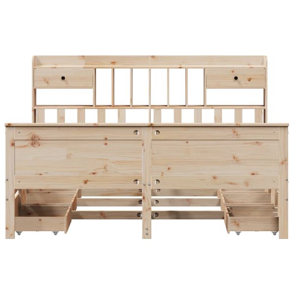 vidaXL Lit bibliothèque sans matelas 180x200 cm bois massif de pin