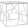 vidaXL Table basse Argent&eacute; 55x55x55 cm Acier inoxydable et verre