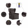 vidaXL Fauteuil inclinable de massage &eacute;lectrique Marron fonc&eacute; Tissu