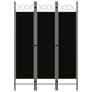 vidaXL Cloison de s&eacute;paration 3 panneaux Noir 120x180 cm