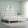 vidaXL Cadre de lit sans matelas blanc bois massif