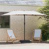 vidaXL Parasol de jardin Sable et anthracite 385 x 209 x 244 cm