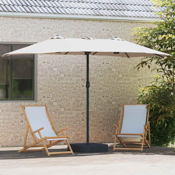 vidaXL Parasol de jardin Sable et anthracite 385 x 209 x 244 cm