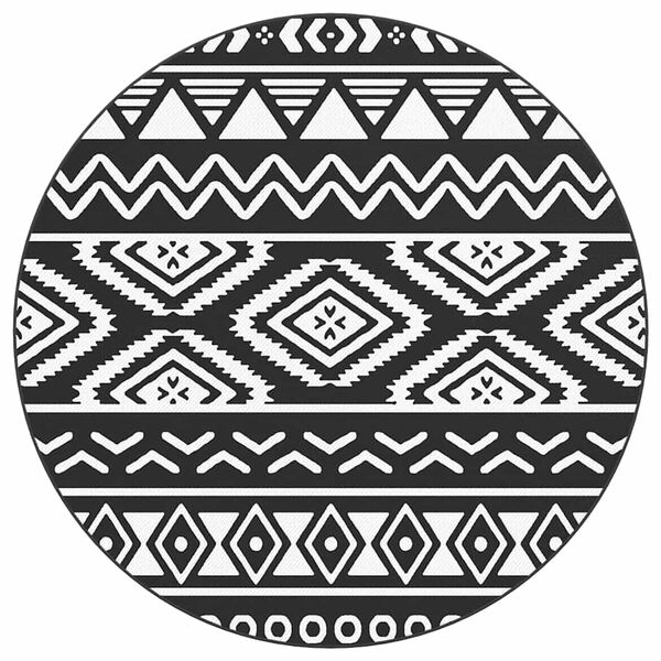 vidaXL Tapis d'extérieur ARAKIL noir Ø200 cm PP