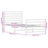 vidaXL Cadre de lit m&eacute;tal sans matelas avec pied de lit blanc 75x190cm