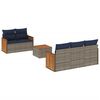 vidaXL Ensemble de canap&eacute; de jardin 6 pcs avec coussins gris r&eacute;sine tress&eacute;e