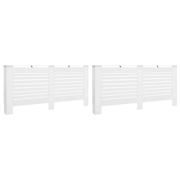 vidaXL Cache-radiateurs 2 pcs Blanc 172x19x81,5 cm MDF
