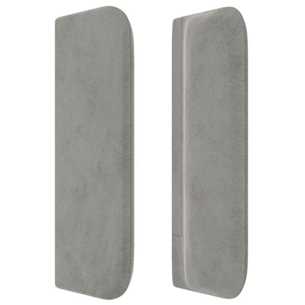 vidaXL T&ecirc;te de lit avec oreilles Gris clair 163x16x78/88 cm Velours