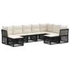 vidaXL Ensemble de canap&eacute; de jardin 9 pc Noir polyrotin