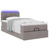 vidaXL Lit ottoman avec matelas et LED taupe 90x200 cm tissu
