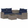 vidaXL Ensemble de Canap&eacute;s 6 pc Gris et bleu marine