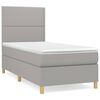 vidaXL Sommier &agrave; lattes de lit avec matelas Gris clair 90x200 cm Tissu