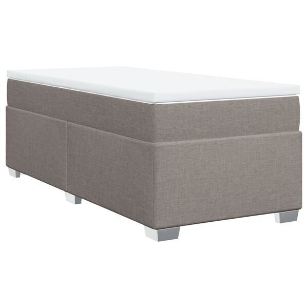 vidaXL Sommier &agrave; lattes de lit avec matelas Taupe 90x200 cm Tissu