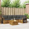 vidaXL Ensembles de canap&eacute;s avec coussin 6 pcs Naturel et Anthracite