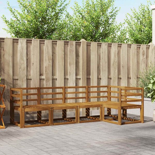 vidaXL Ensemble de canap&eacute;s d'ext&eacute;rieur 5 pcs Naturel et Beige