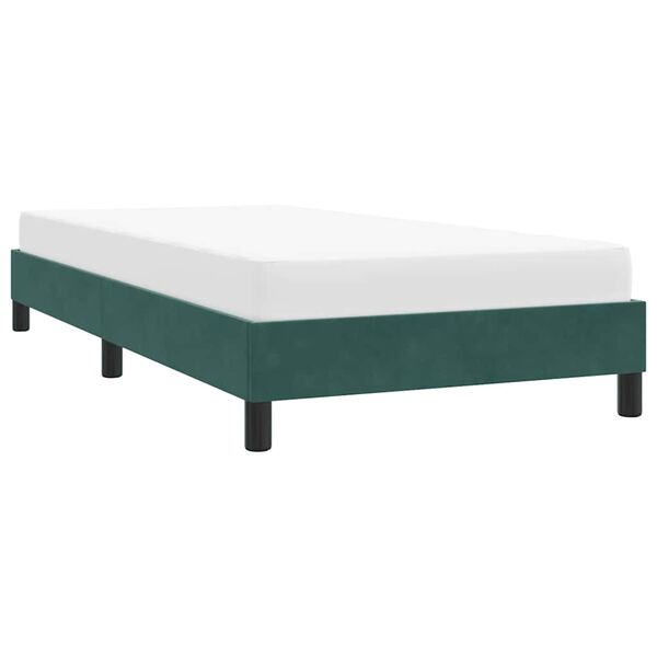 vidaXL Cadre de lit sans matelas vert fonc&eacute; 100x220 cm velours