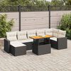 vidaXL Salon de jardin 8 pcs avec coussins noir r&eacute;sine tress&eacute;e
