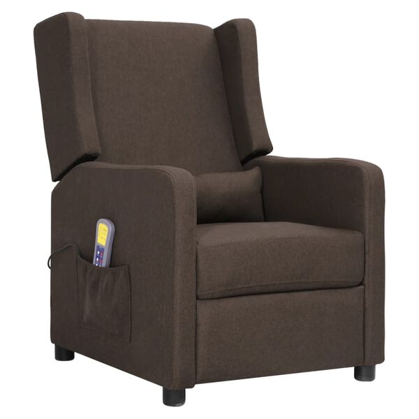 vidaXL Fauteuil de massage Marron Tissu