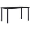 vidaXL Table &agrave; manger Noir 140x70x75 cm Verre tremp&eacute;
