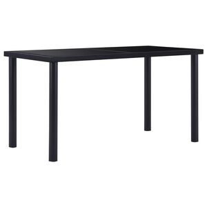 vidaXL Table &agrave; manger Noir 140x70x75 cm Verre tremp&eacute;