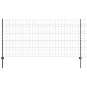 vidaXL Cl&ocirc;ture Euro avec poteau 10 x 1,2 m Acier recouvert de PVC Gris