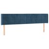 vidaXL T&ecirc;te de lit avec oreilles Bleu fonc&eacute; 203x16x78/88 cm Velours