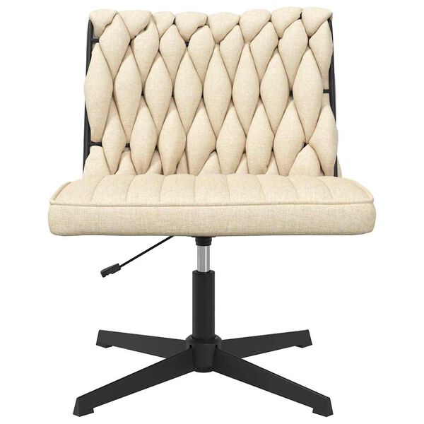 vidaXL Chaise pivotante de bureau Cr&egrave;me Tissu