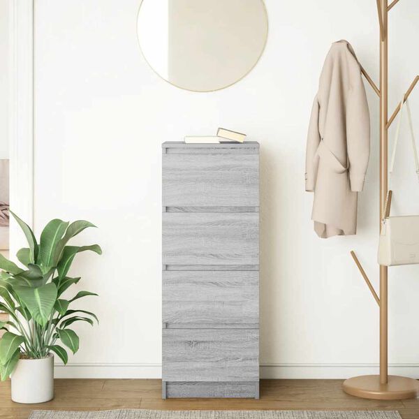 vidaXL Buffet sonoma gris 37,5x35x99 cm bois d'ing&eacute;nierie