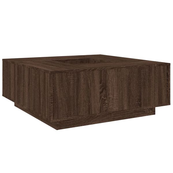 vidaXL Table basse ch&ecirc;ne marron 100x100x40 cm bois d'ing&eacute;nierie