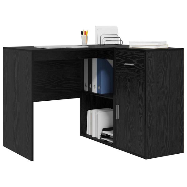 vidaXL Bureau d'angle avec tiroir Chêne noir 102 x 88 x 75 cm