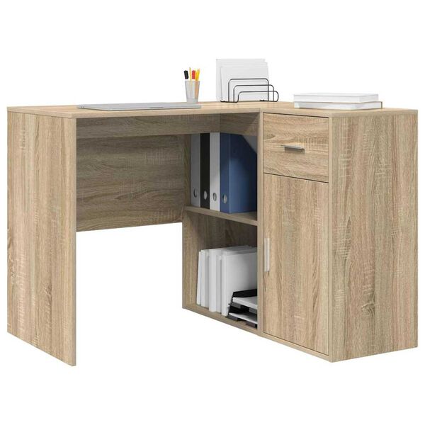 vidaXL Bureau d'angle avec tiroir Chêne Sonoma 102 x 88 x 75 cm